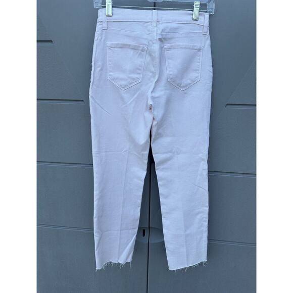 L'Agence Sada High Rise Cropped Slim Fit Raw Hem Jeans Sz 25 light pink - Picture 8 of 12